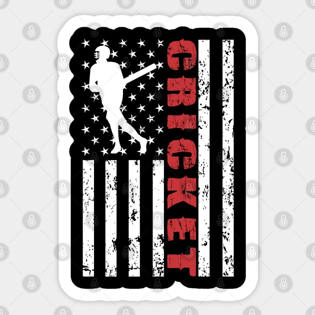 Cricket American Flag - US Sports Sticker by Pannolinno